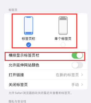 农安iPhone授权维修分享Safari浏览器如何切换标签栏位置 